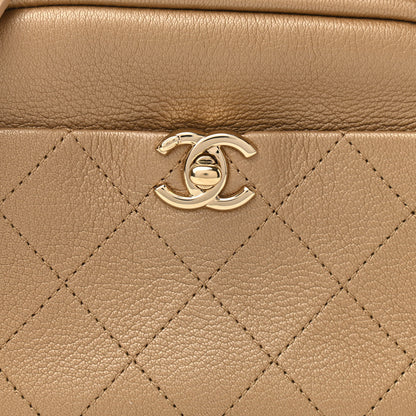 Chanel Goatskin Quilted Small Casual Trip Camera Case Beige 8 of 10
