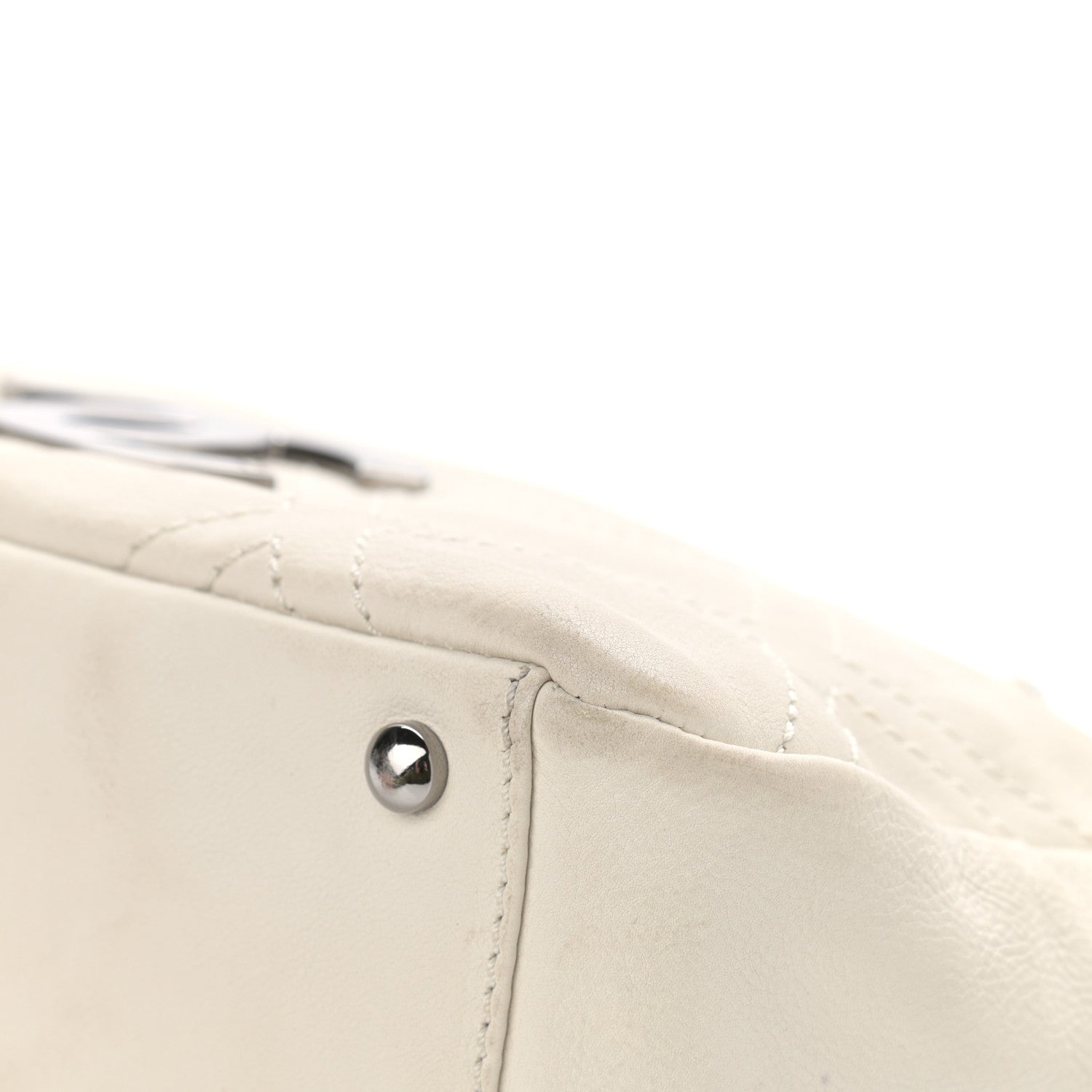 Chanel Calfskin Small Diamond Stitch Tote White 6 of 12
