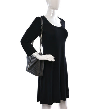 Saint Laurent Sheepskin Matelasse Large Monogram College Satchel Dark Anthracite 2 of 9