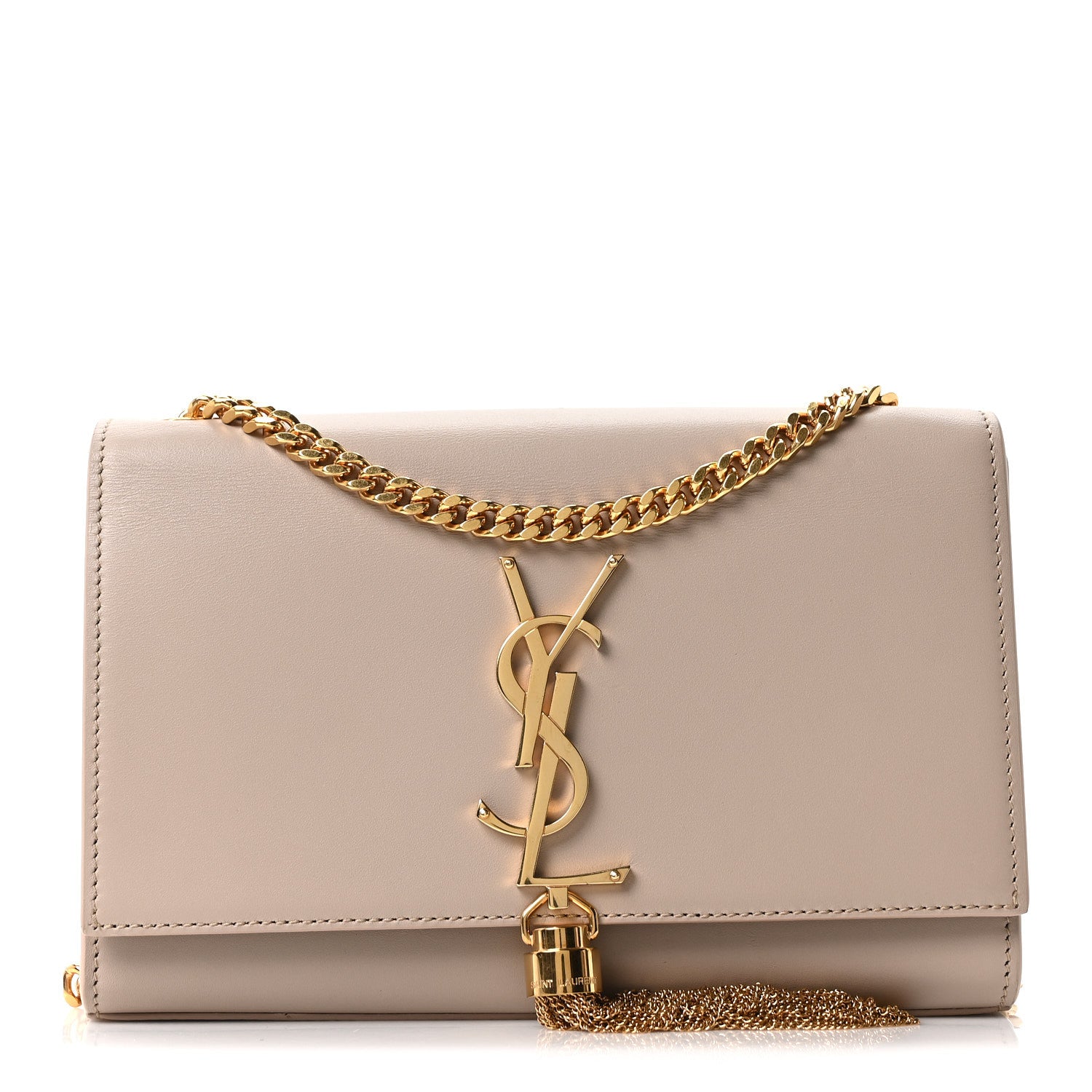 Saint Laurent Smooth Calfskin Small Classic Monogram Kate Tassel Satchel Light Natural 1 of 9