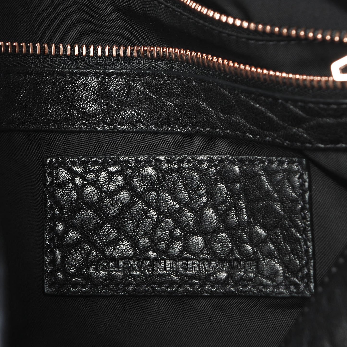 Pebbled Lambskin Rocco Black Rose Gold Hardware