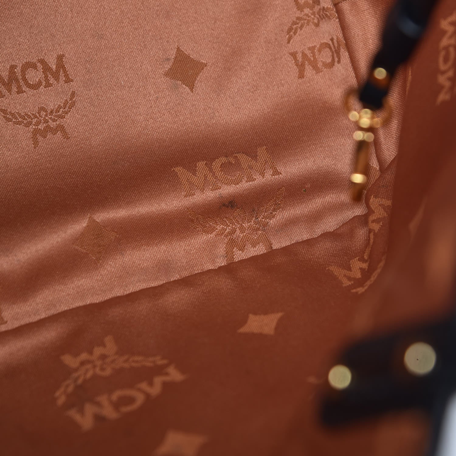 MCM Metallic Visetos Medium Shopper Tote Gold 12 of 14