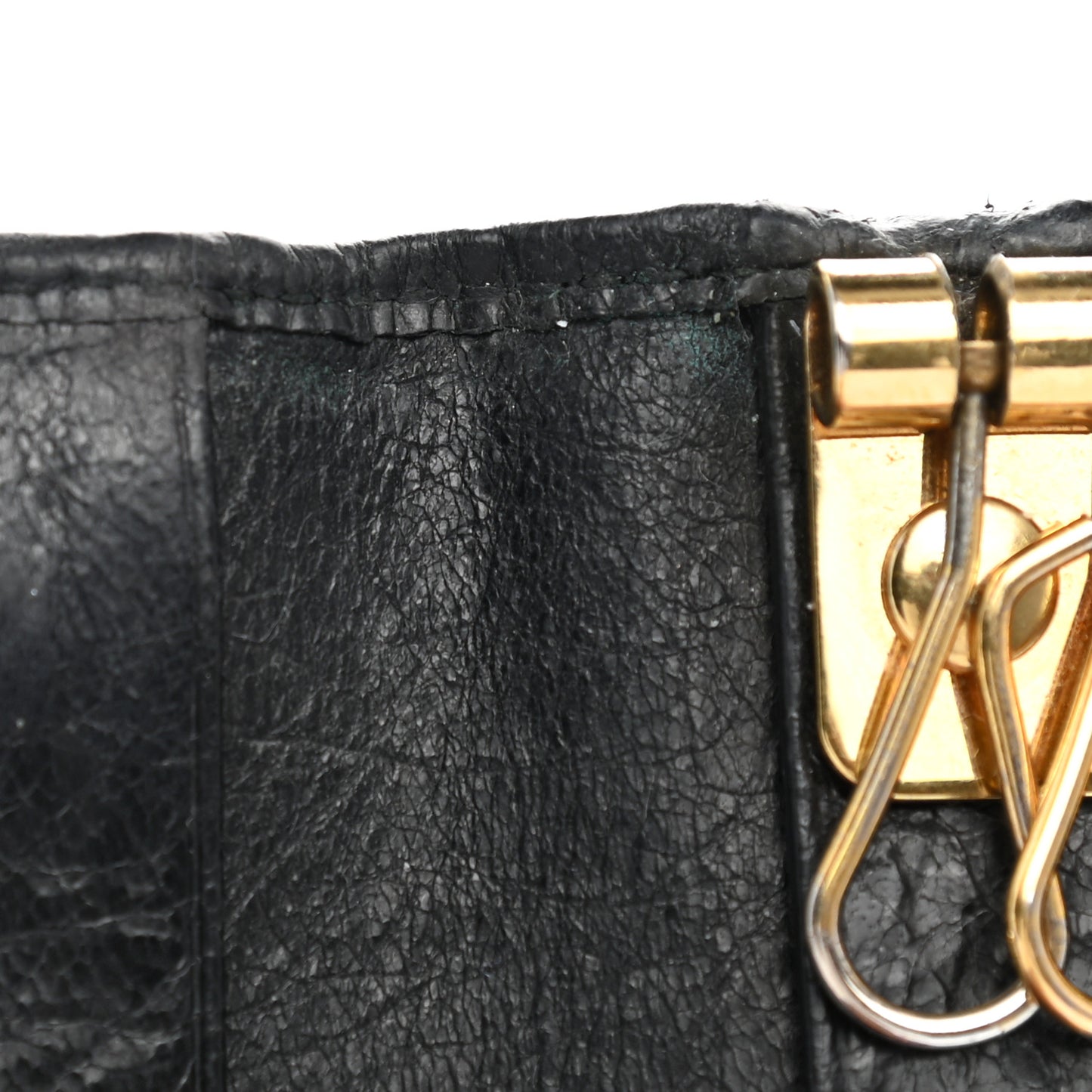 Agneau Giant 12 Gold Hardware Osaka Key Holder Black