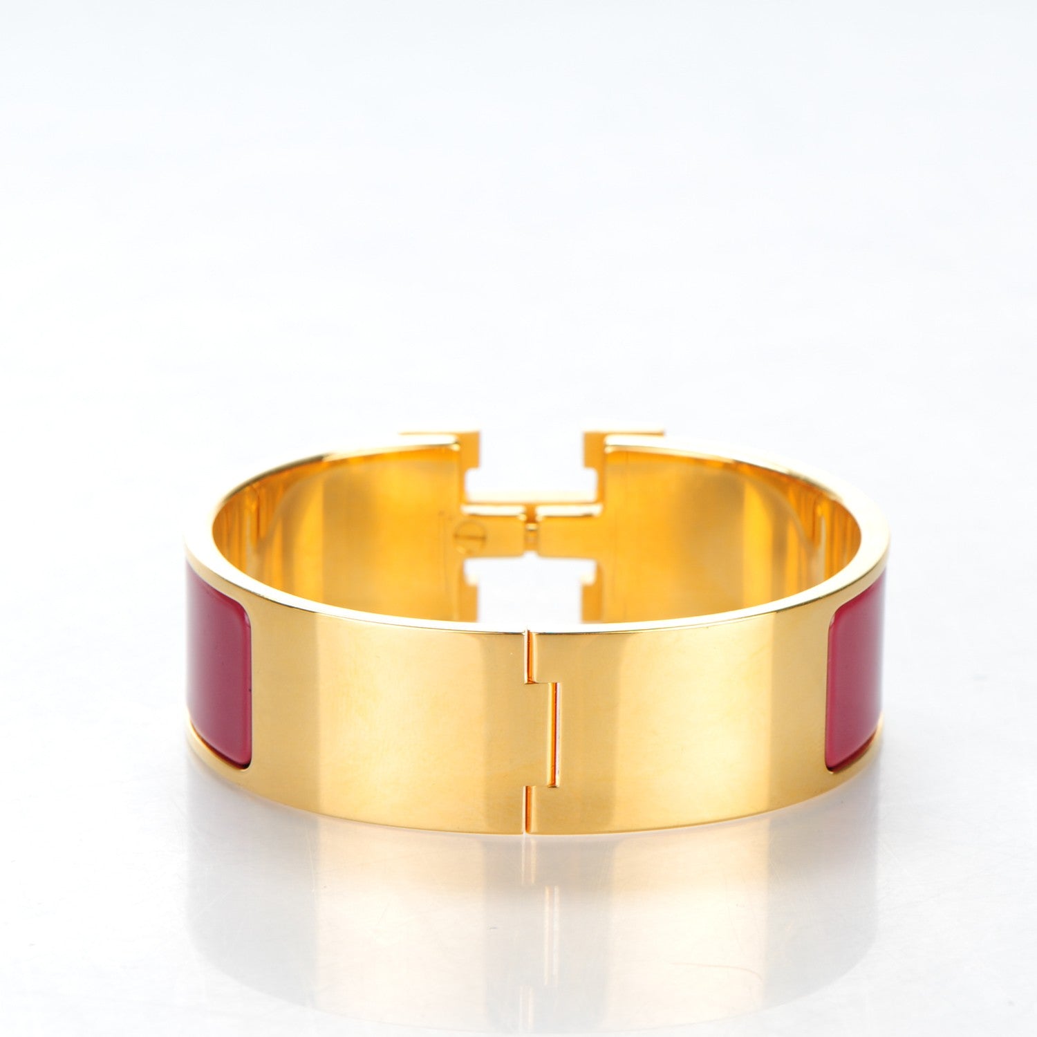 Hermes Enamel Wide Clic Clac H Bracelet GM Bourgogne 3 of 6