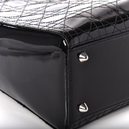Christian Dior Patent Cannage Stitched Large Lady Dior Black 6 of 9