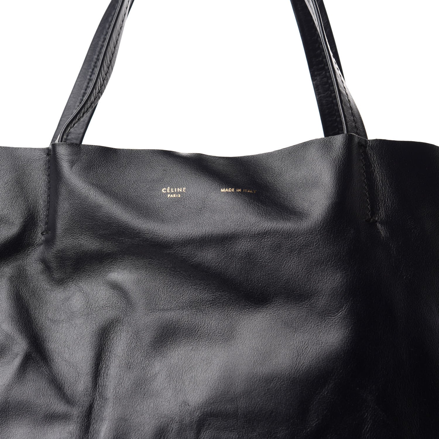 Celine Lambskin Horizontal Cabas Black 10 of 10