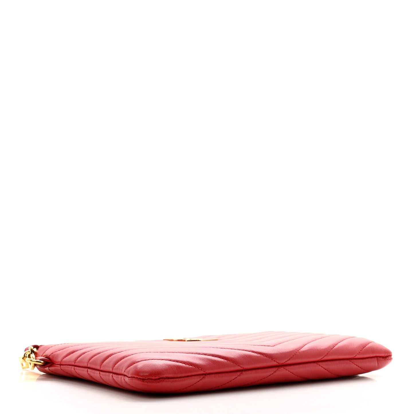 Calfskin Matelasse Chevron Monogram A5 Wristlet Bandana Red