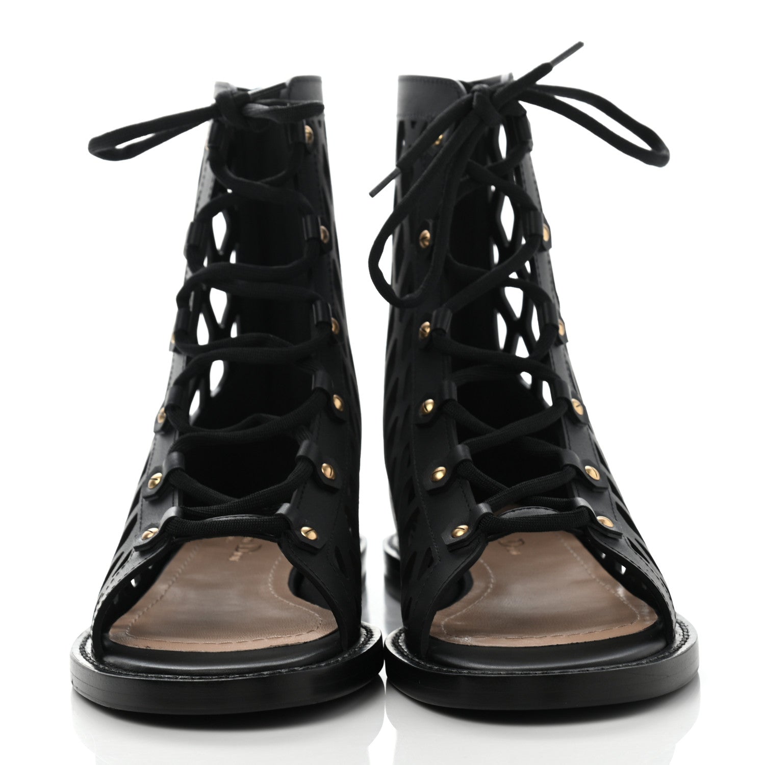 Christian Dior Calfskin D-Trap Sandals 37 Black 2 of 8