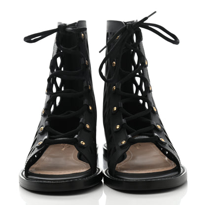 Christian Dior Calfskin D-Trap Sandals 37 Black 2 of 8