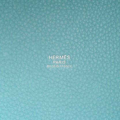 Hermes Taurillon Clemence Picotin Lock 22 MM Bleu Atoll 6 of 11