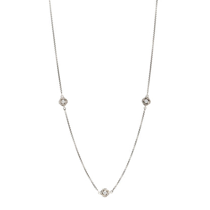 David Yurman Sterling Silver Diamond Infinity 3 Station Necklace 1 of 4