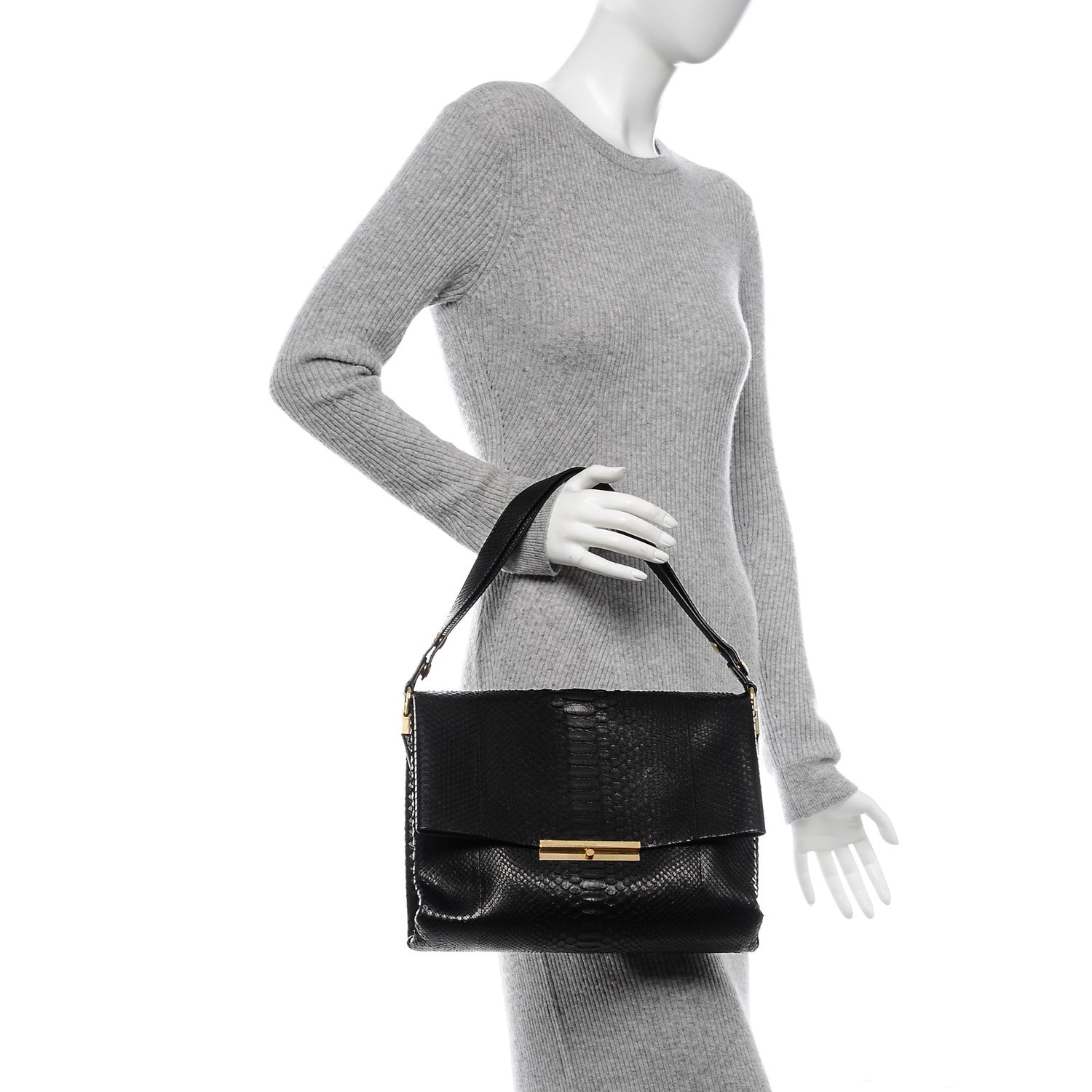 Celine Python Blade Flap Black 2 of 8