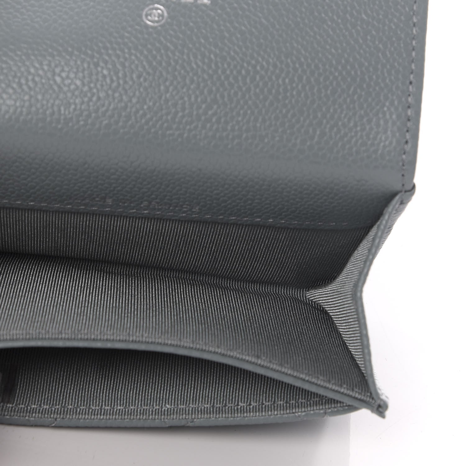 Chanel Caviar Quilted Flap Card Holder Wallet Dark Grey 4 of 8