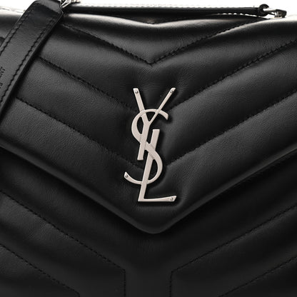 Saint Laurent Calfskin Y Quilted Monogram Small Loulou Chain Satchel Black 7 of 10