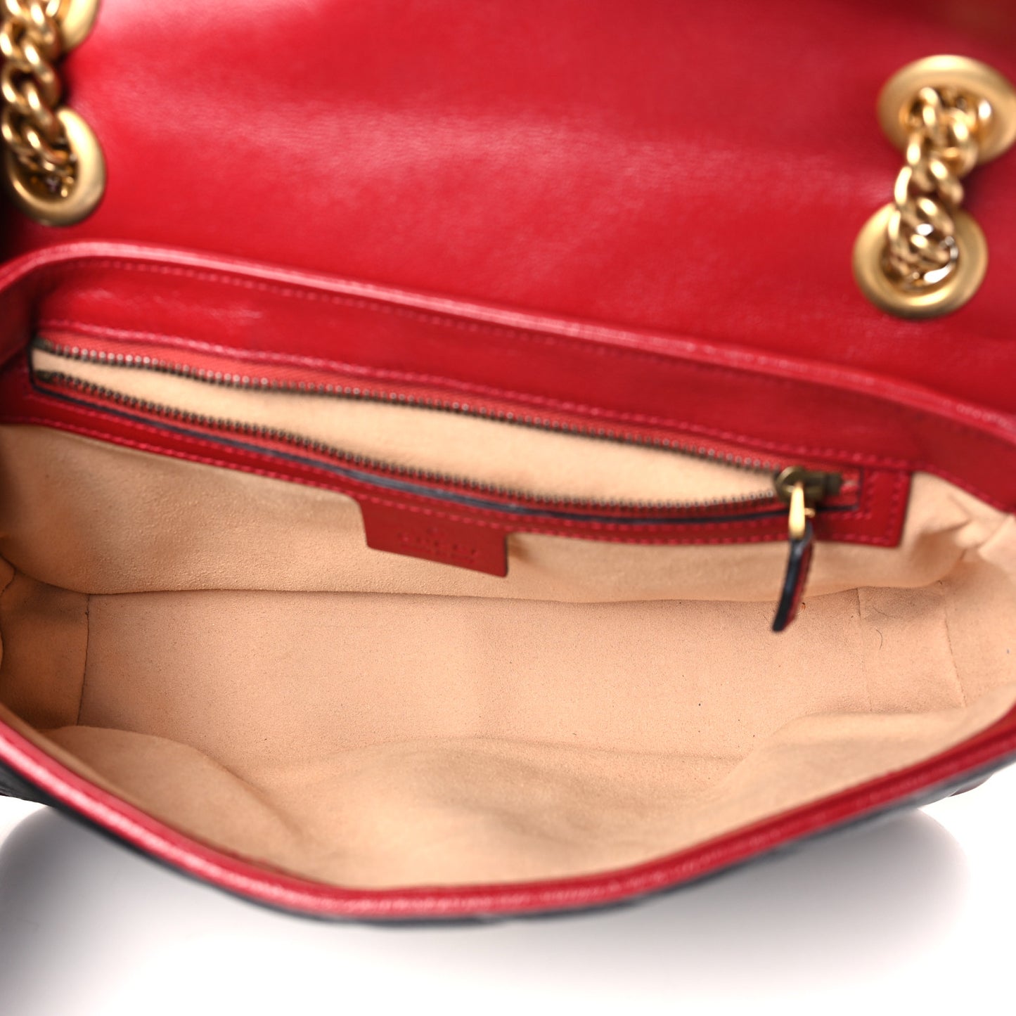Vintage Effect Calfskin Matelasse Diagonal Small Torchon GG Marmont Shoulder Bag Black Romantic Cherry