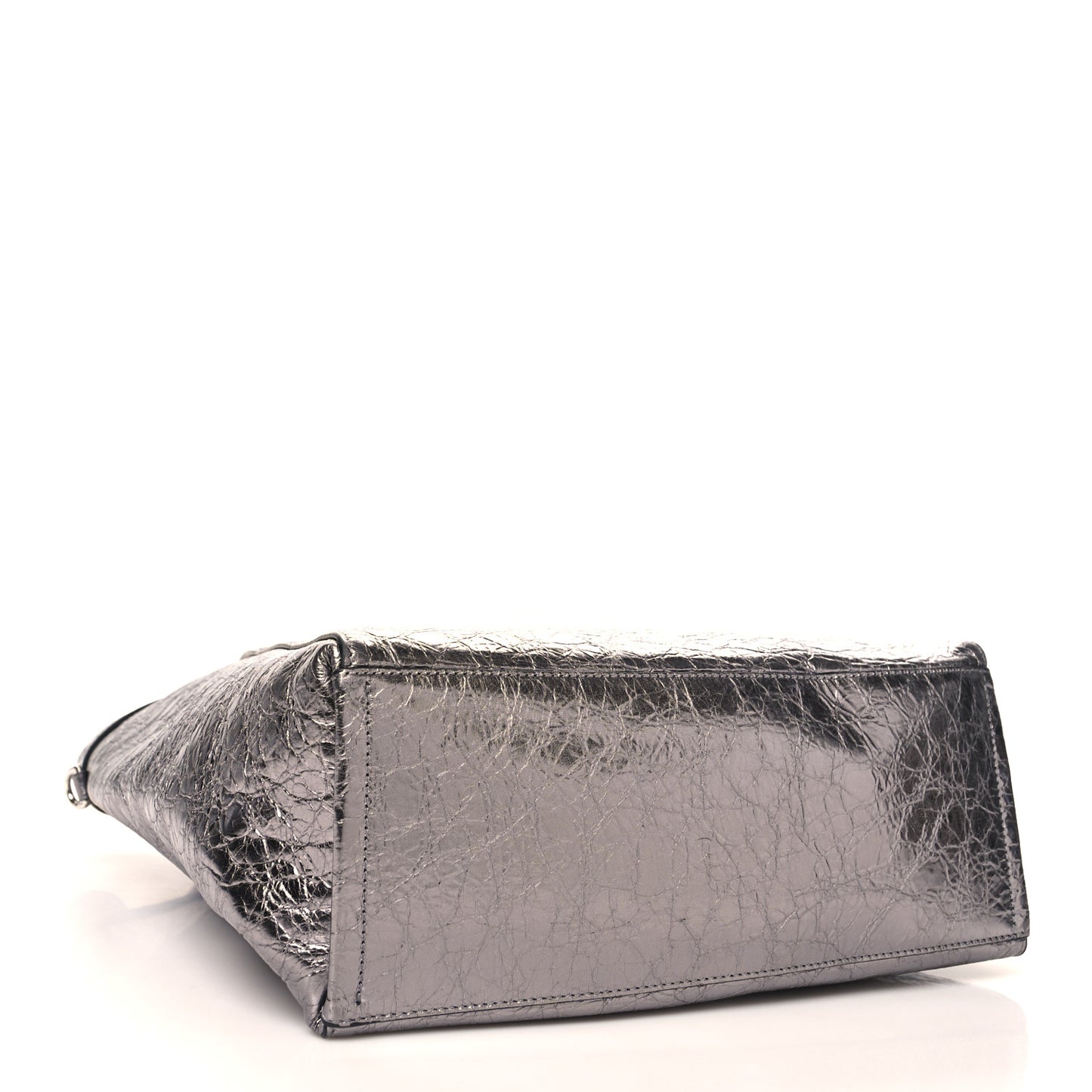 Metallic Calfskin Medium Voyou Bag Silver
