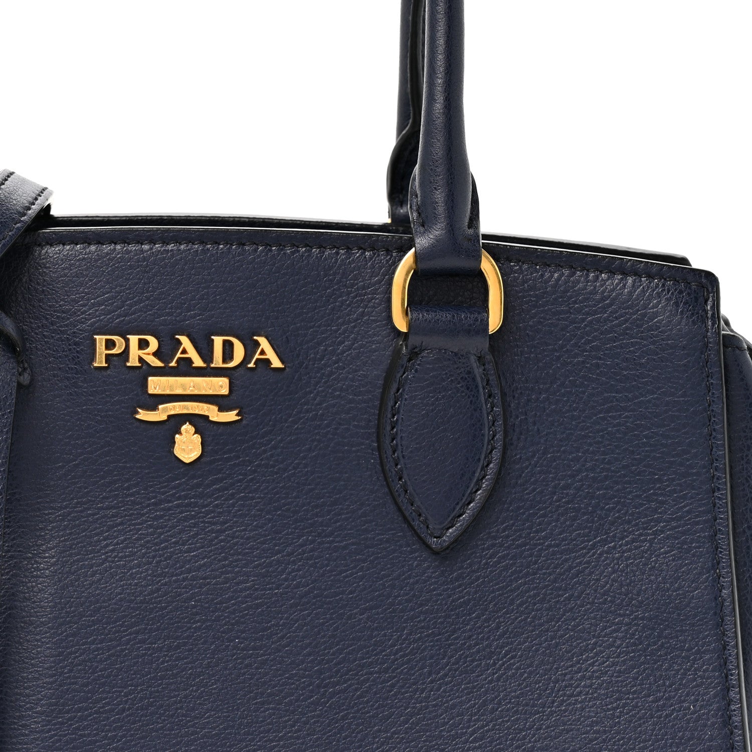 Prada Saffiano Soft Calfskin Double Handle Satchel Baltico 7 of 10