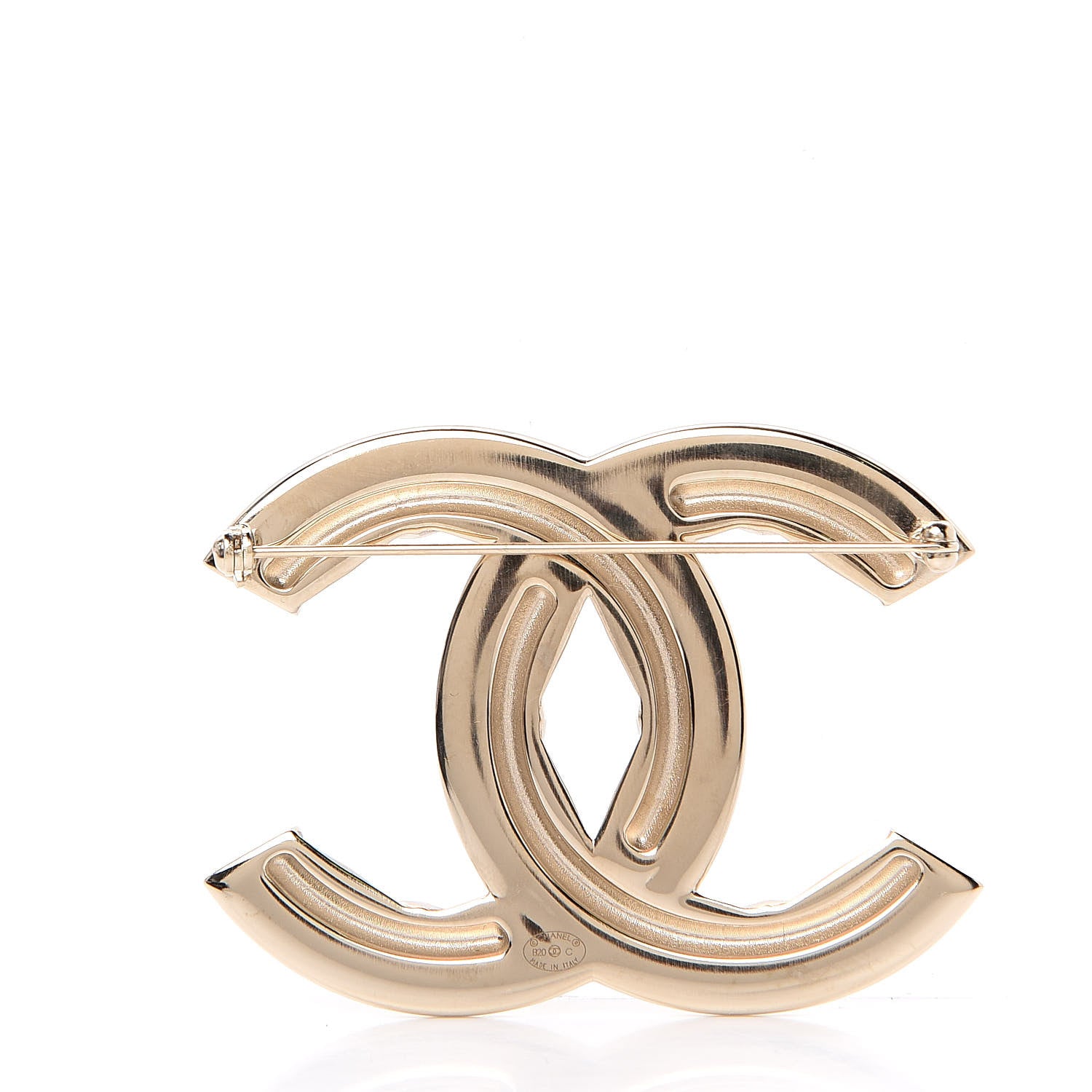 Chanel Baguette Crystal Quilted Vintage Allure CC Brooch Gold 3 of 4