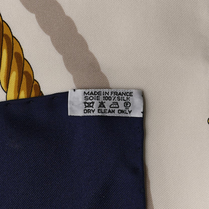 Hermes Silk Mousseline Les Cavaliers D'Or Scarf 90 5 of 5