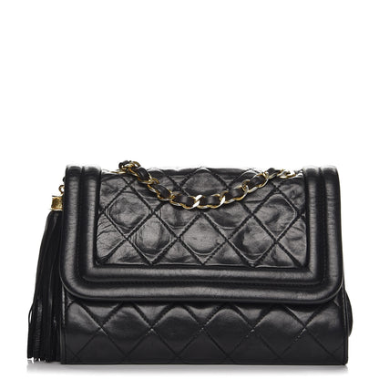 Chanel Lambskin Quilted Tassel Flap Black 1 of 11