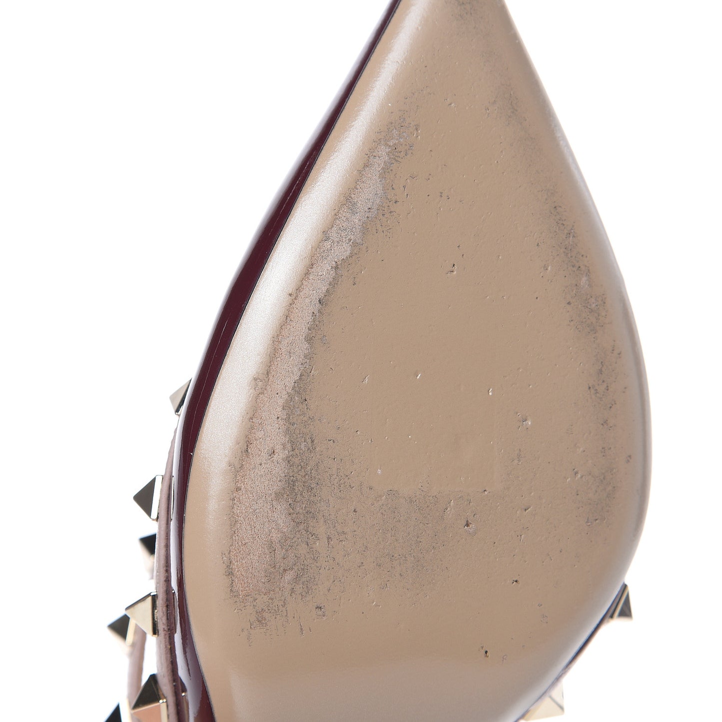 Patent Nappa Rockstud Ankle Strap 100mm Pumps 37 Rubin Poudre