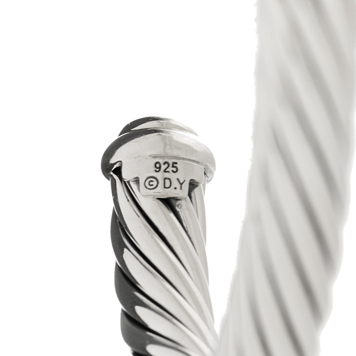 Sterling Silver Diamond 7mm Cable Classics Station Bracelet