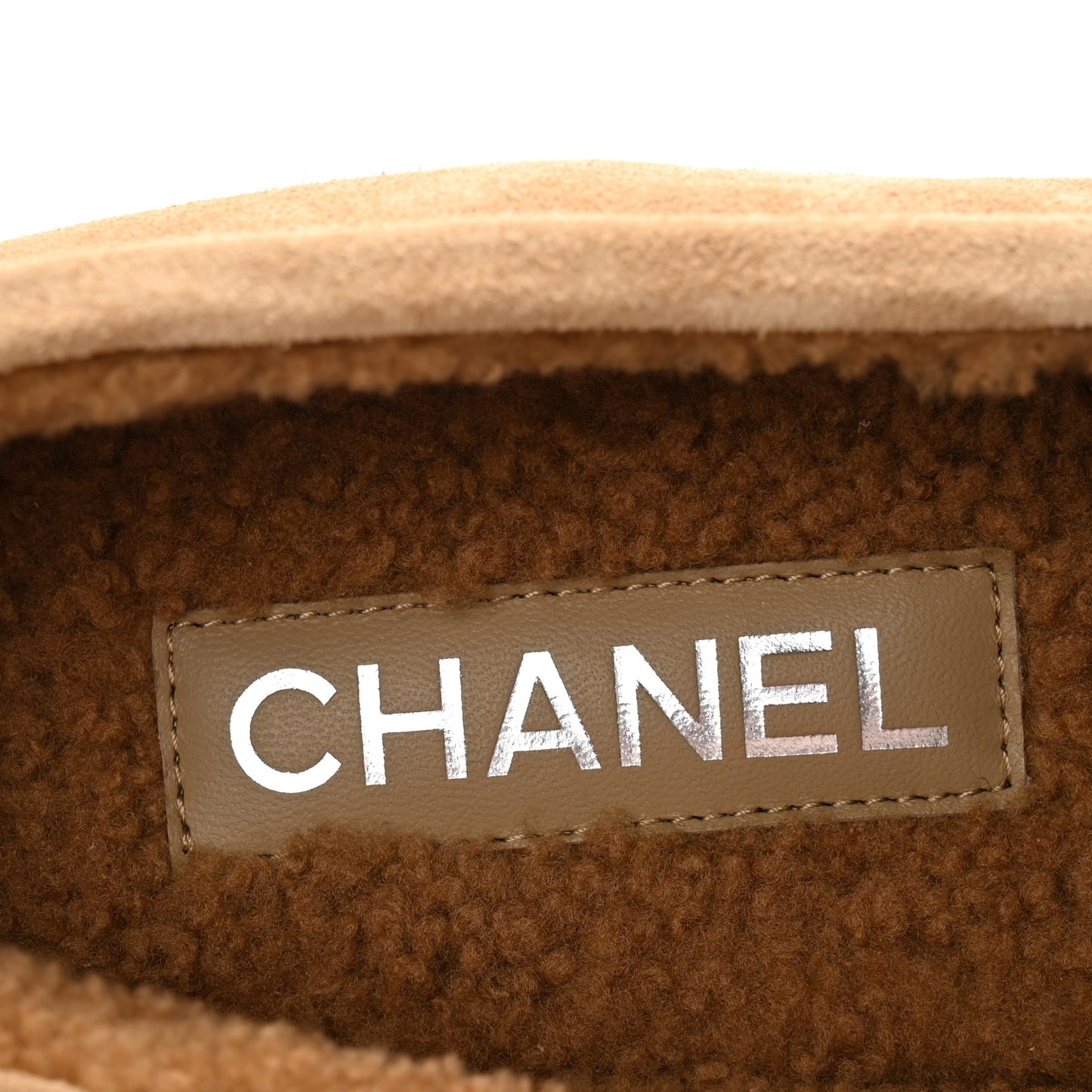 Suede Calfskin CC Loafers 40 Dark Beige