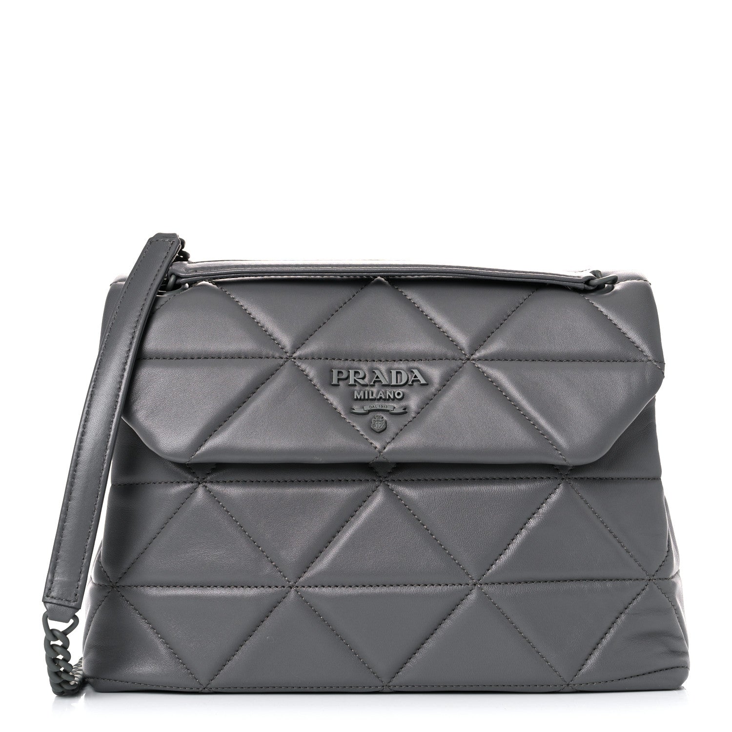 Prada Nappa Triangle Stitched Large Spectrum Bag Marmo 1 of 9