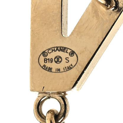 Chanel Metal Cha-Nel Logo Drop Earrings Gold 4 of 4