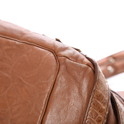 Jimmy Choo Calfskin Snakeskin Bree Biker Shoulder Bag Tan 10 of 13
