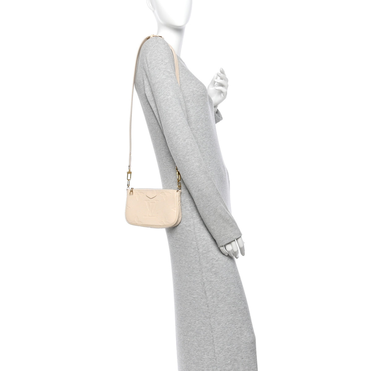 Louis Vuitton Empreinte Monogram Giant Multi Pochette Accessories Small Pochette Cream 2 of 10