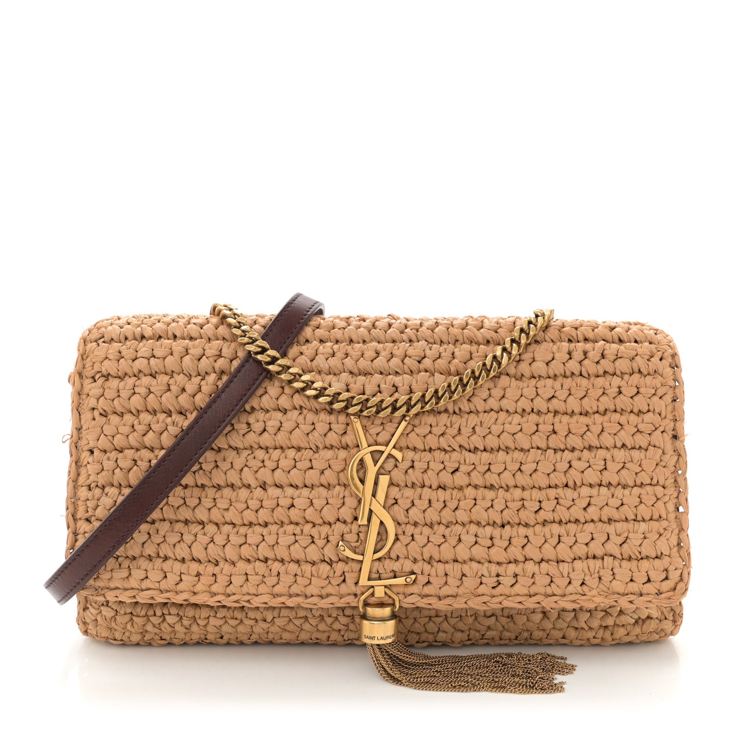Raffia Monogram Tassel Kate 99 Dark Nude