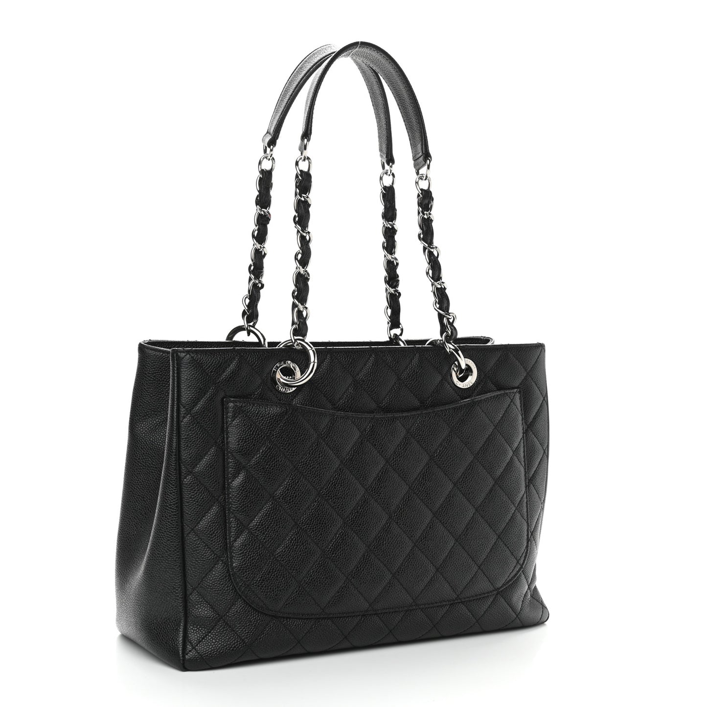 Caviar Quilted Grand Shopping Tote GST Black
