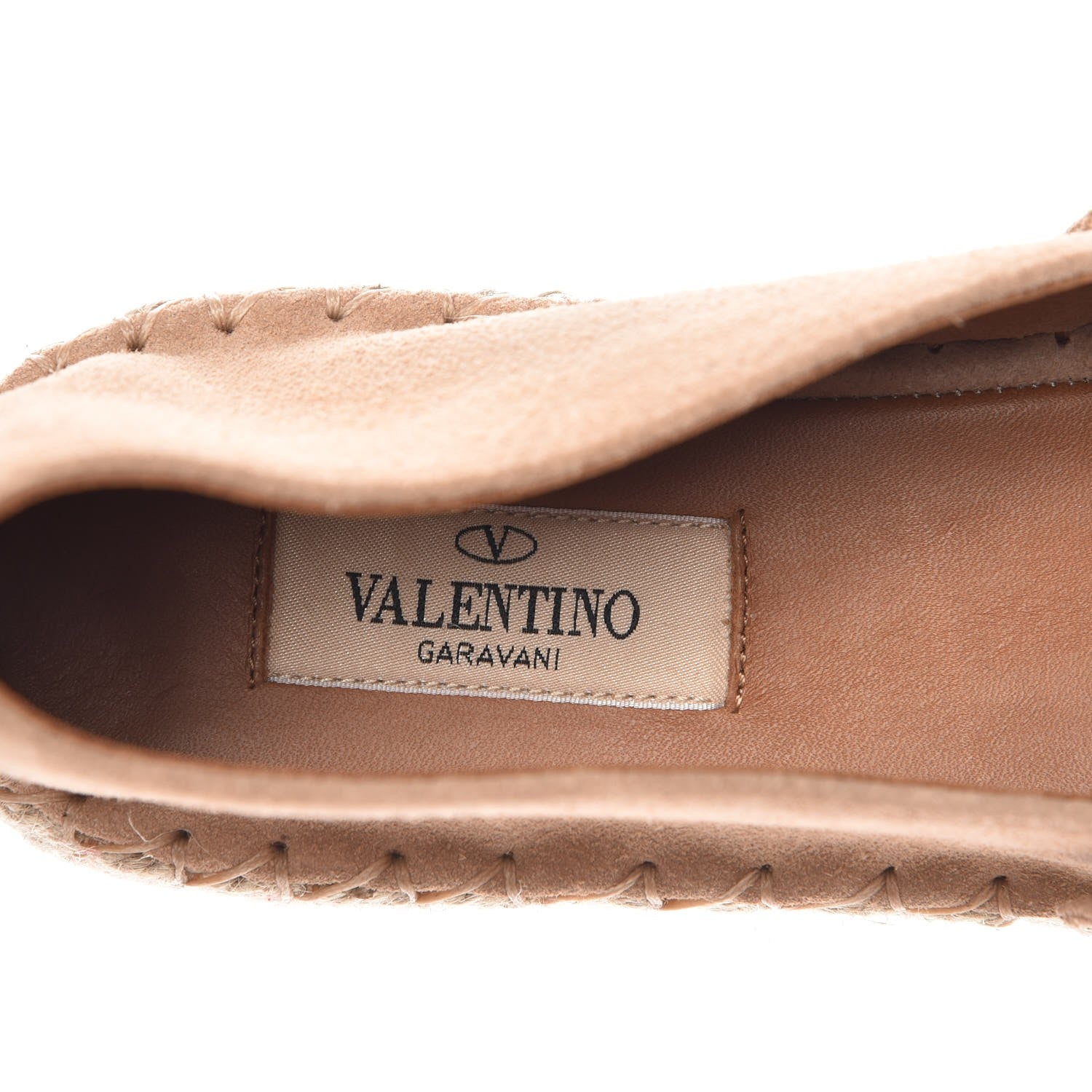 Valentino Garavani Suede Rockstud Fringed Espadrilles 40 Blush 7 of 9