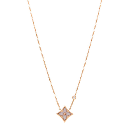 Louis Vuitton 18K Pink Gold Diamond Pink Mother of Pearl Color Blossom BB Star Pendant Necklace 1 of 4