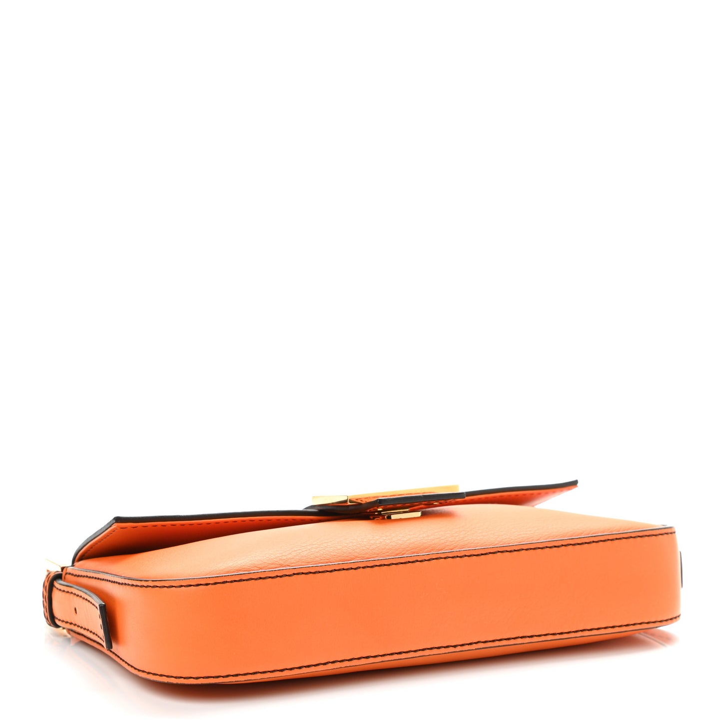 Vitello Flamingo Enamel Interchangeable Strap Baguette Orange Black Tobacco