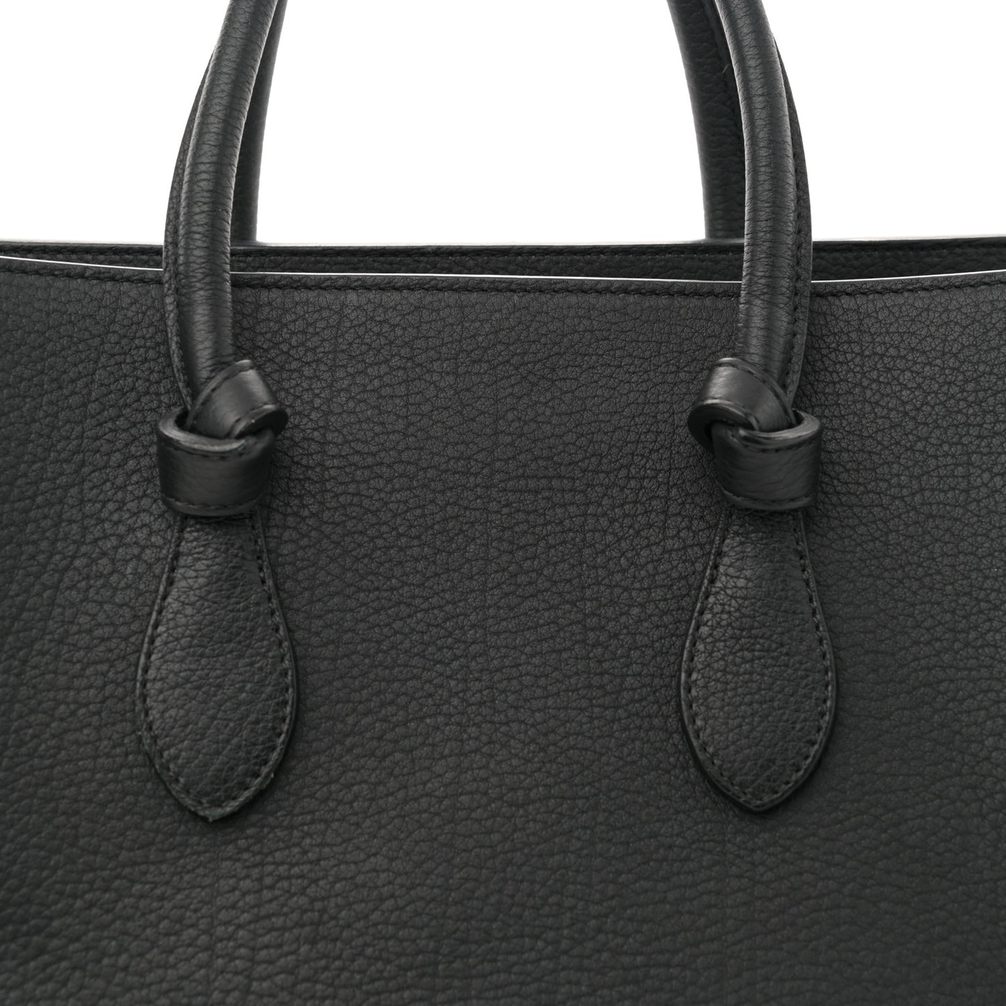 Crisped Calfskin Mini Tie Knot Tote Black