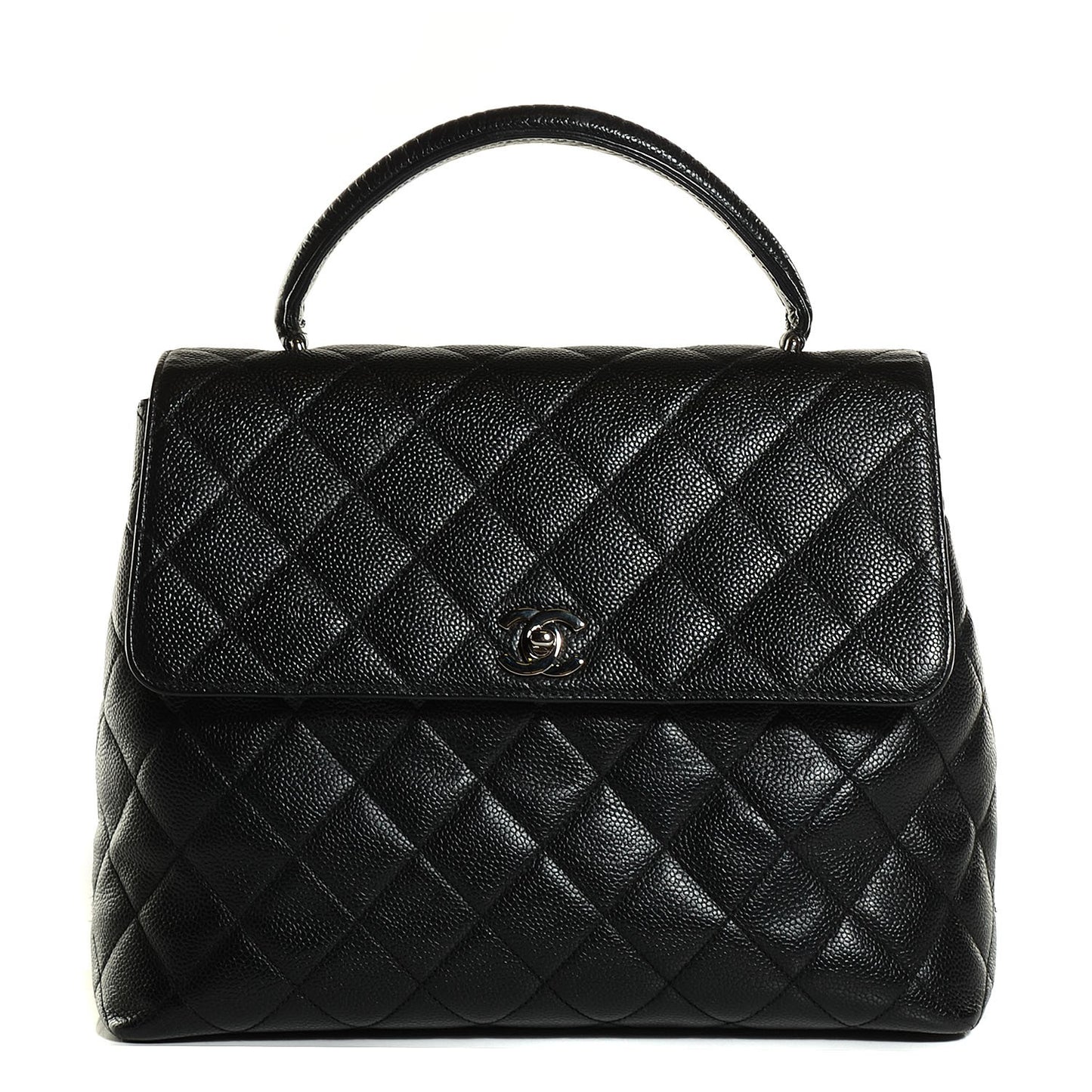 Caviar Quilted Jumbo Kelly Flap Black