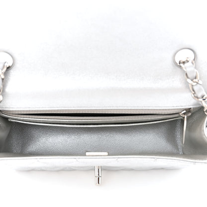 Chanel Metallic Lambskin Quilted Mini Rectangular Flap Silver 5 of 10