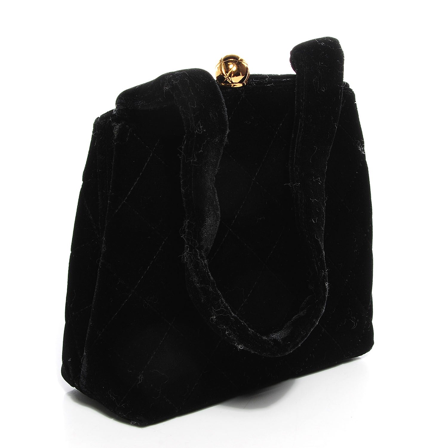 Chanel Velvet Kiss Lock Shoulder Bag Black 3 of 8