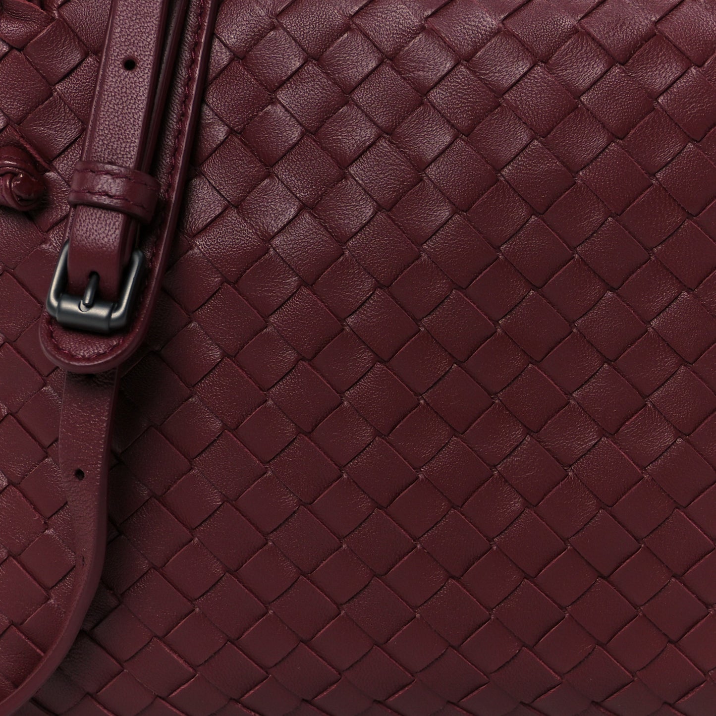 Nappa Intrecciato Double Compartment Crossbody Bag China Red