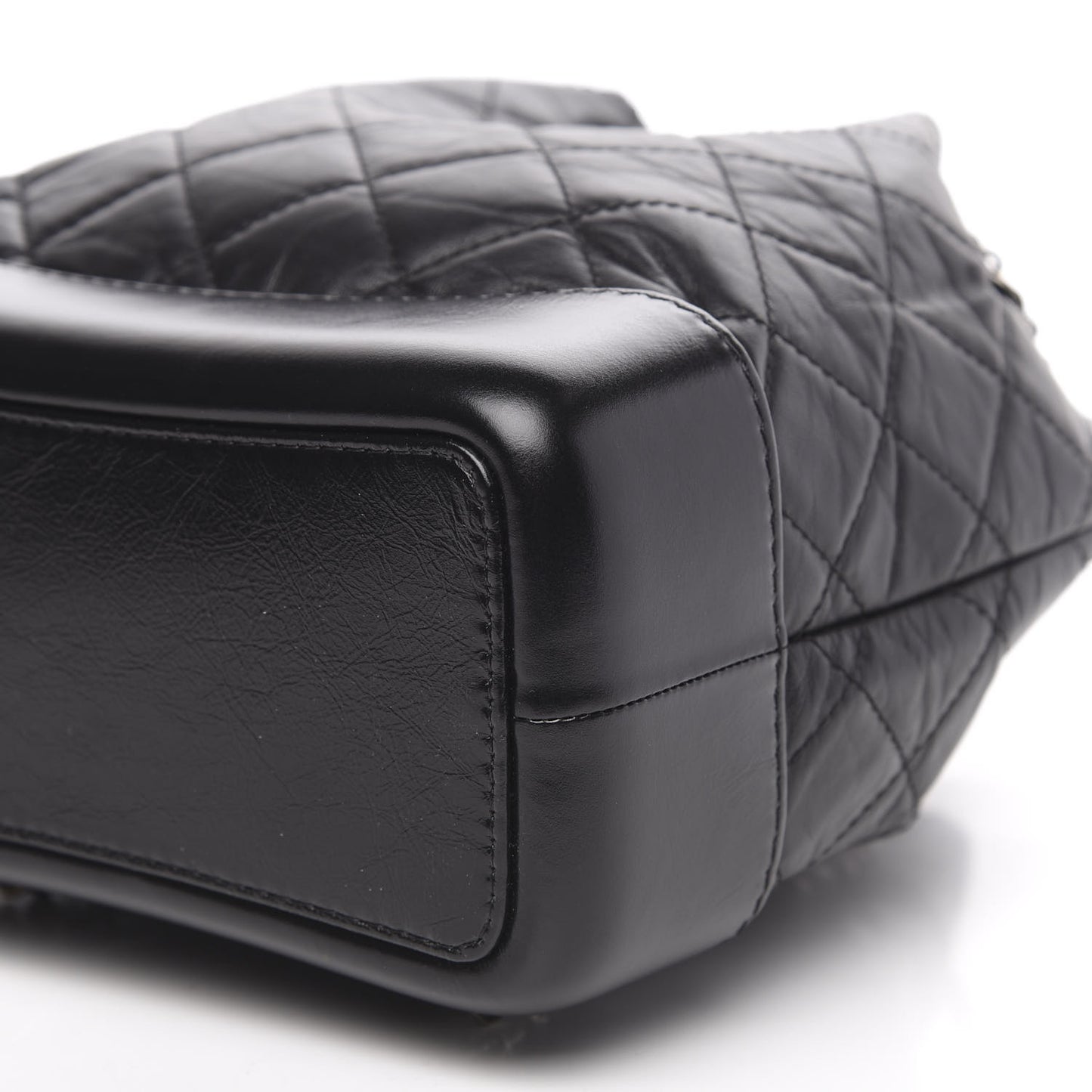 Aged Calfskin Quilted Small Gabrielle Backpack Black