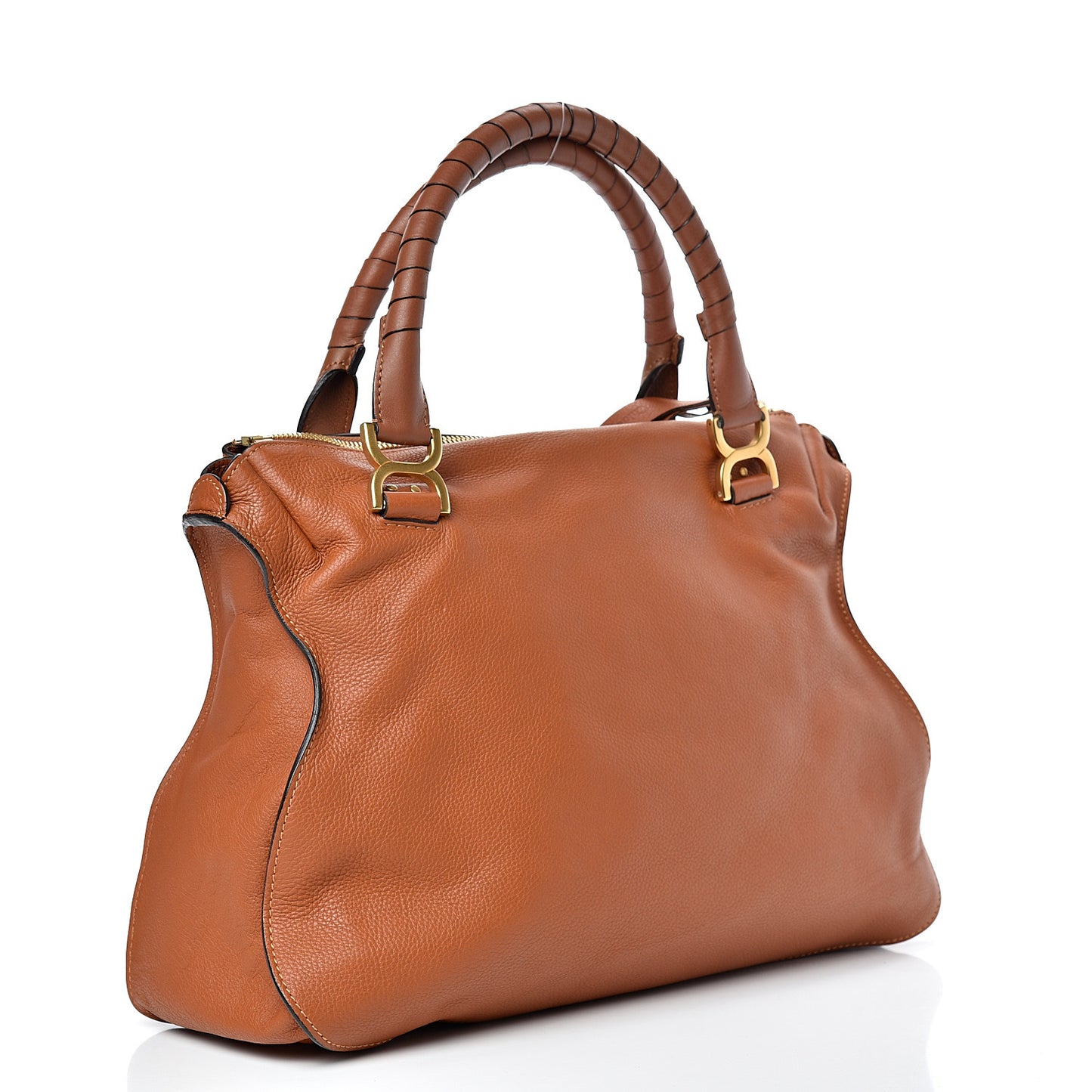 Calfskin Large Marcie Satchel Tan