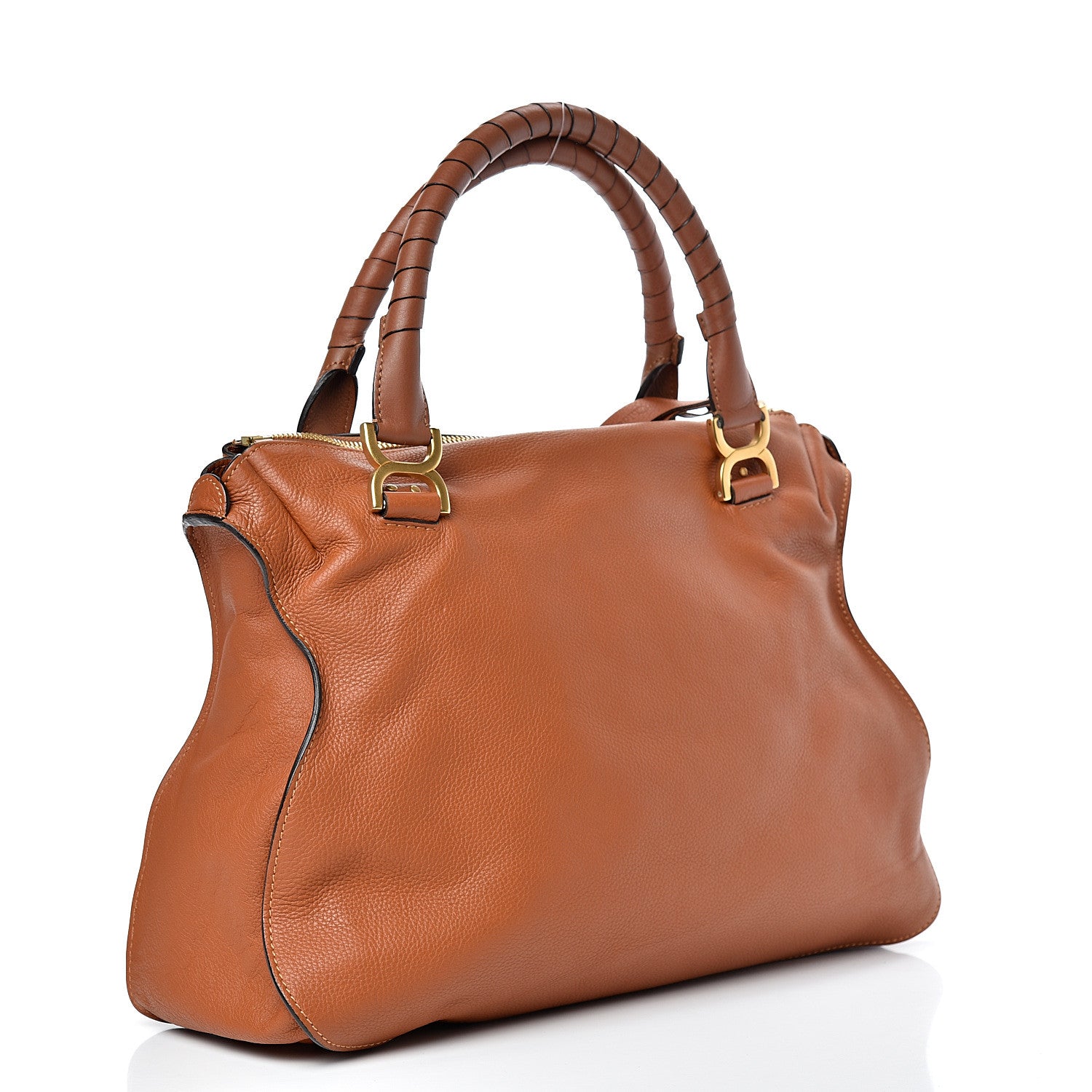 Chloe Calfskin Large Marcie Satchel Tan 2 of 12