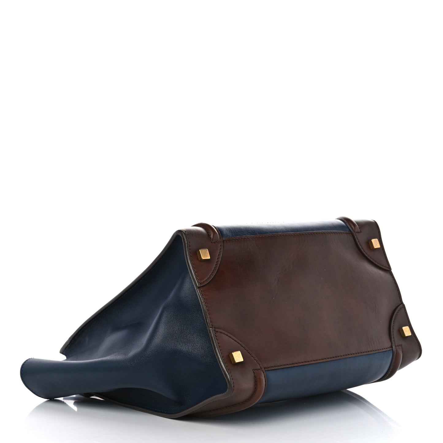 Smooth Calfskin Mini Bi-Color Luggage Navy