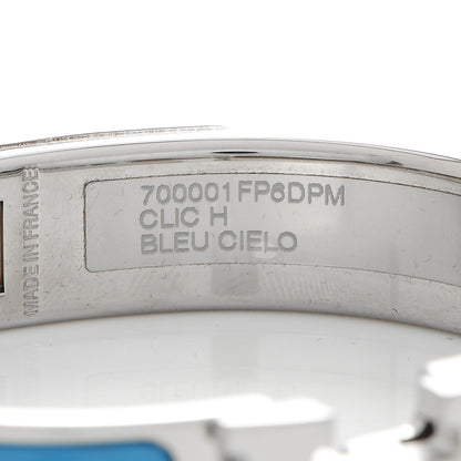 Hermes Enamel Narrow Clic Clac H Bracelet PM Bleu Cielo 11 of 12