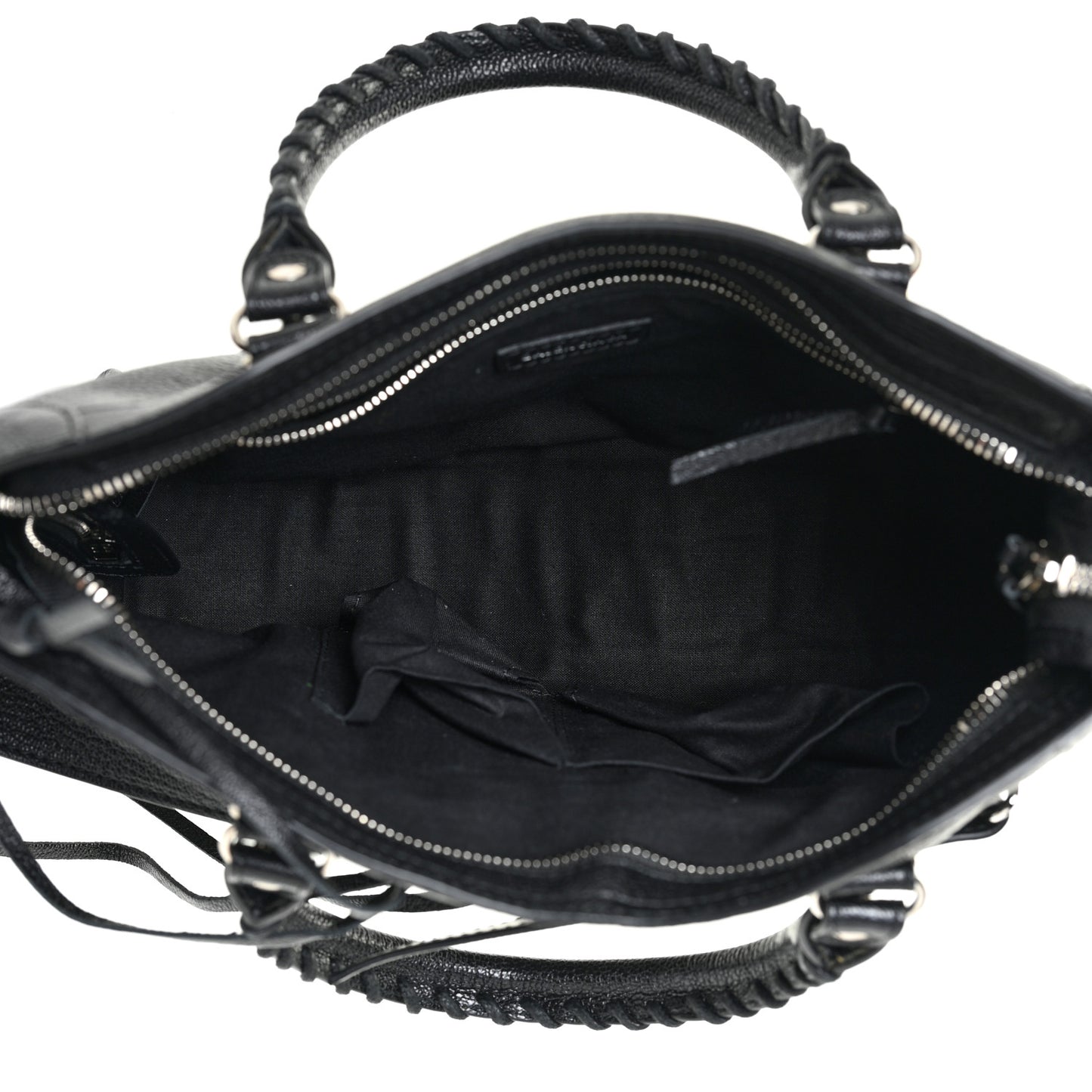 Chevre Silver Metallic Edge Hardware S City Black