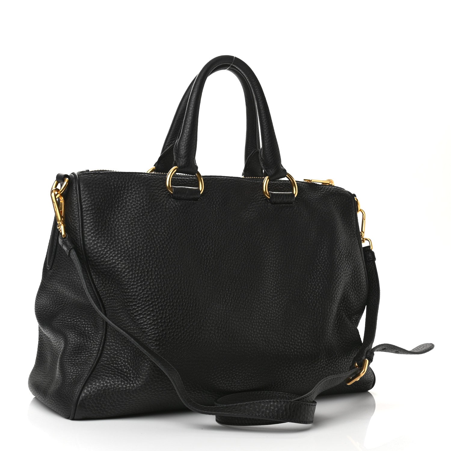 Prada Vitello Daino Tote Black 4 of 10