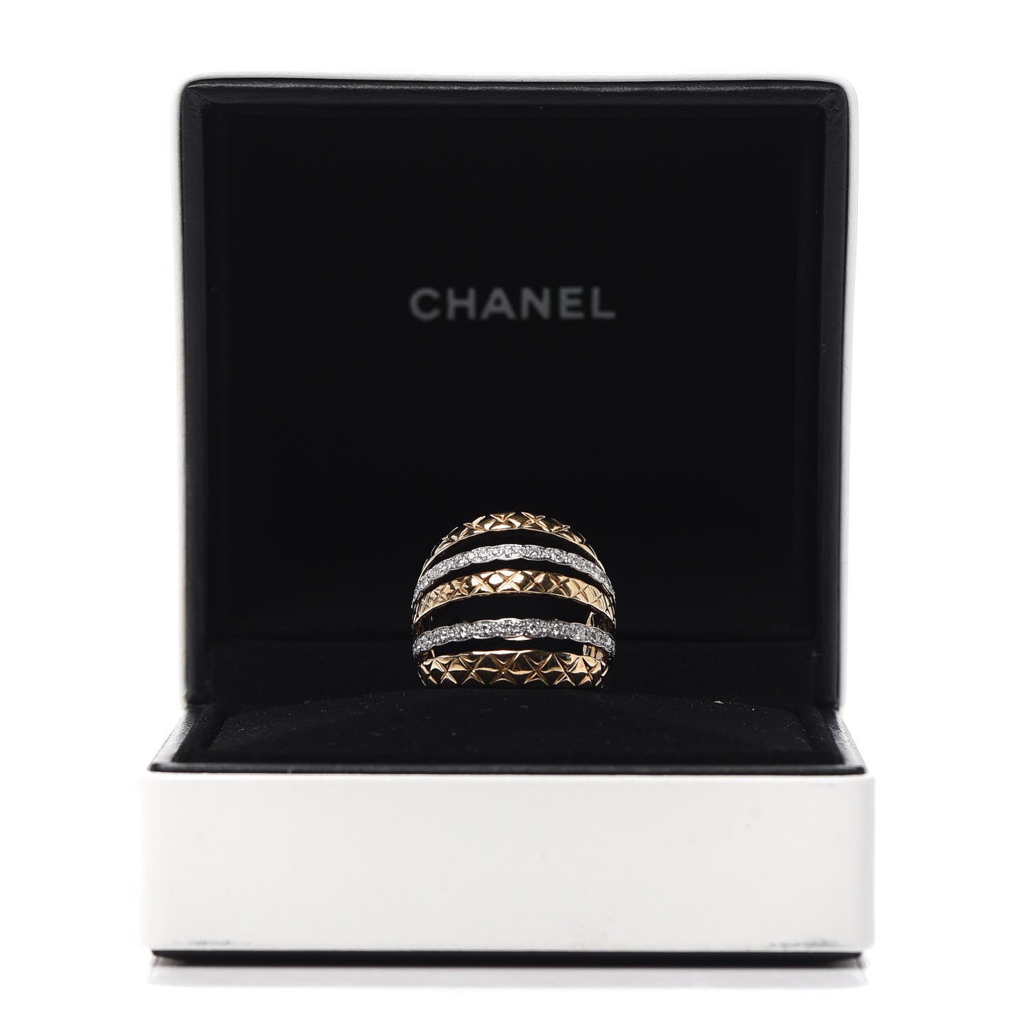 Chanel 18K Yellow White Gold Diamond Coco Crush Ring 52 6 4 of 4