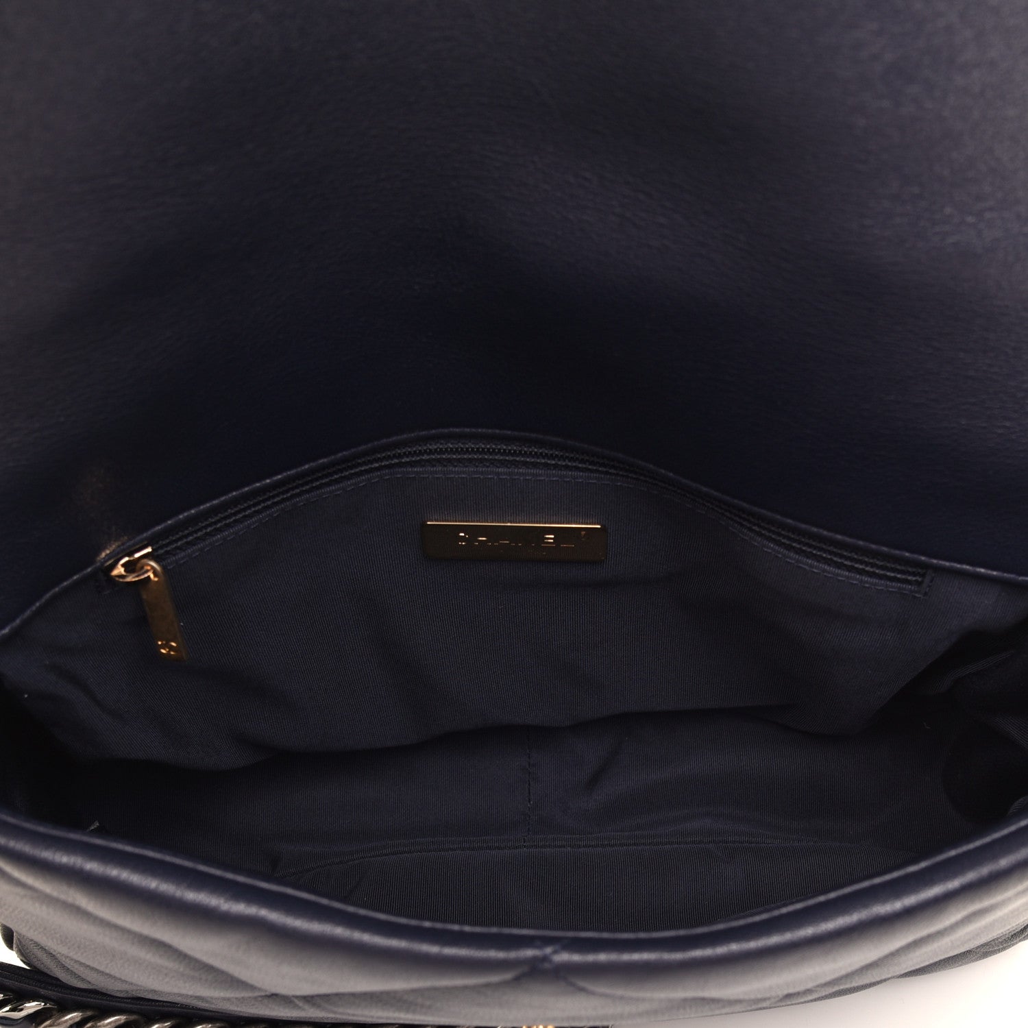 Chanel Goatskin Quilted Large Chanel 19 Flap Navy Blue 5 of 10